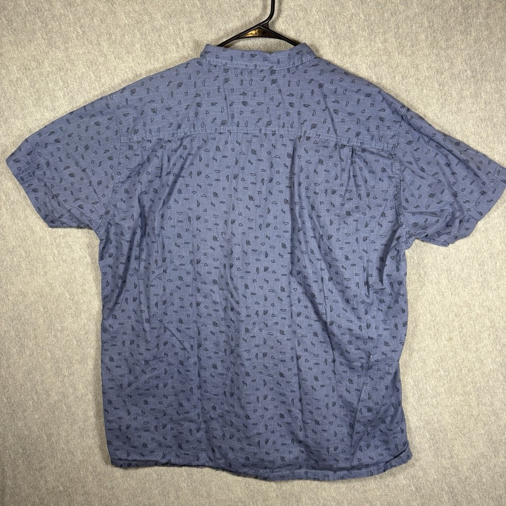 Patagonia Back Step Mens XXL Blue All Over Print Short Sleeve Button Up Shirt - Picture 3 of 12